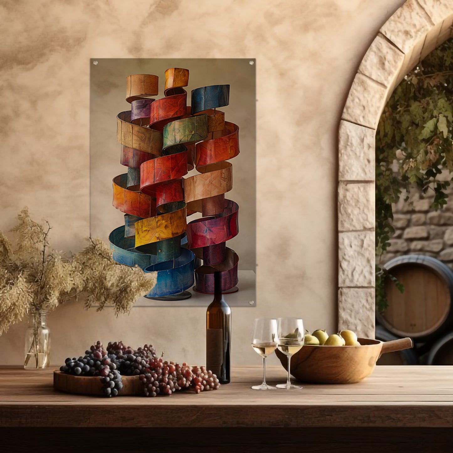 Abstract Kleurrijk Sculpturen van Metaal tuinposter