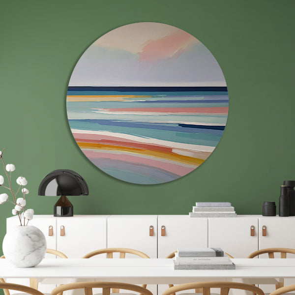 Abstracte Horizontale Strepen in Pastelkleuren forex muurcirkel