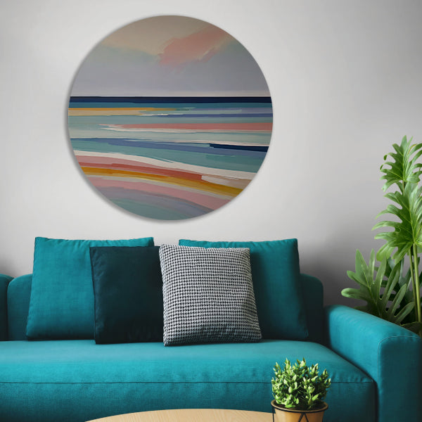 Abstracte Horizontale Strepen in Pastelkleuren forex muurcirkel