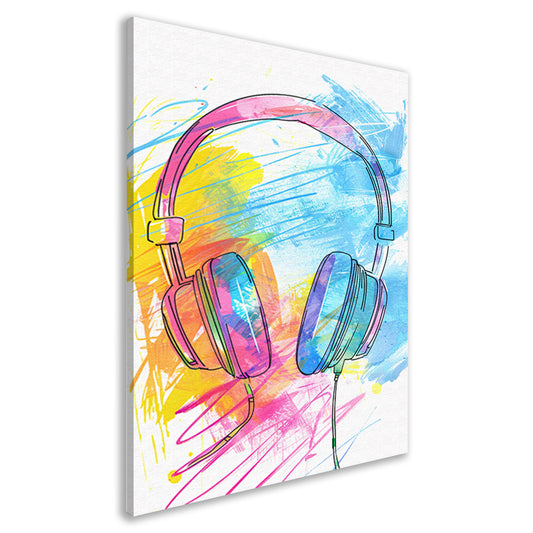 Abstract Graffiti Koptelefoon in Kleur canvas