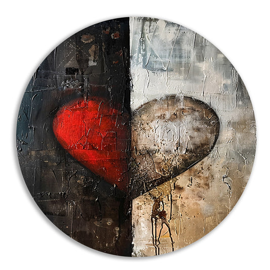 Abstract  van een gebroken hart aluminium muurcirkel