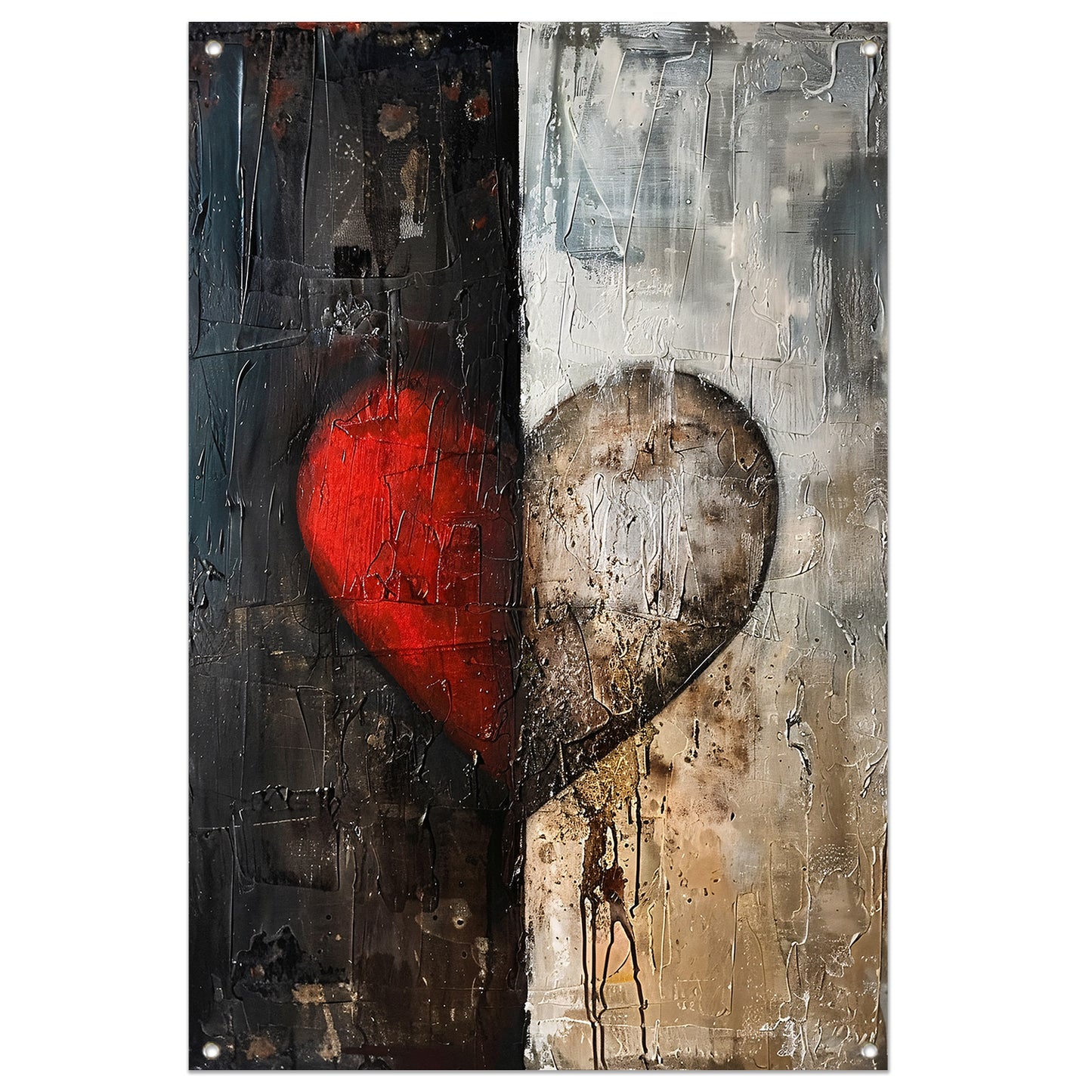 Abstract van een gebroken hart tuinposter