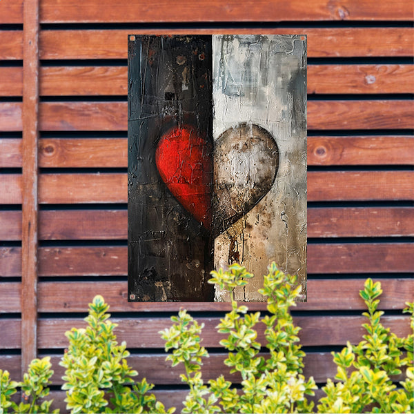 Abstract van een gebroken hart tuinposter