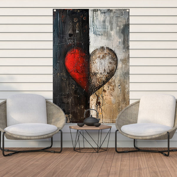 Abstract van een gebroken hart tuinposter