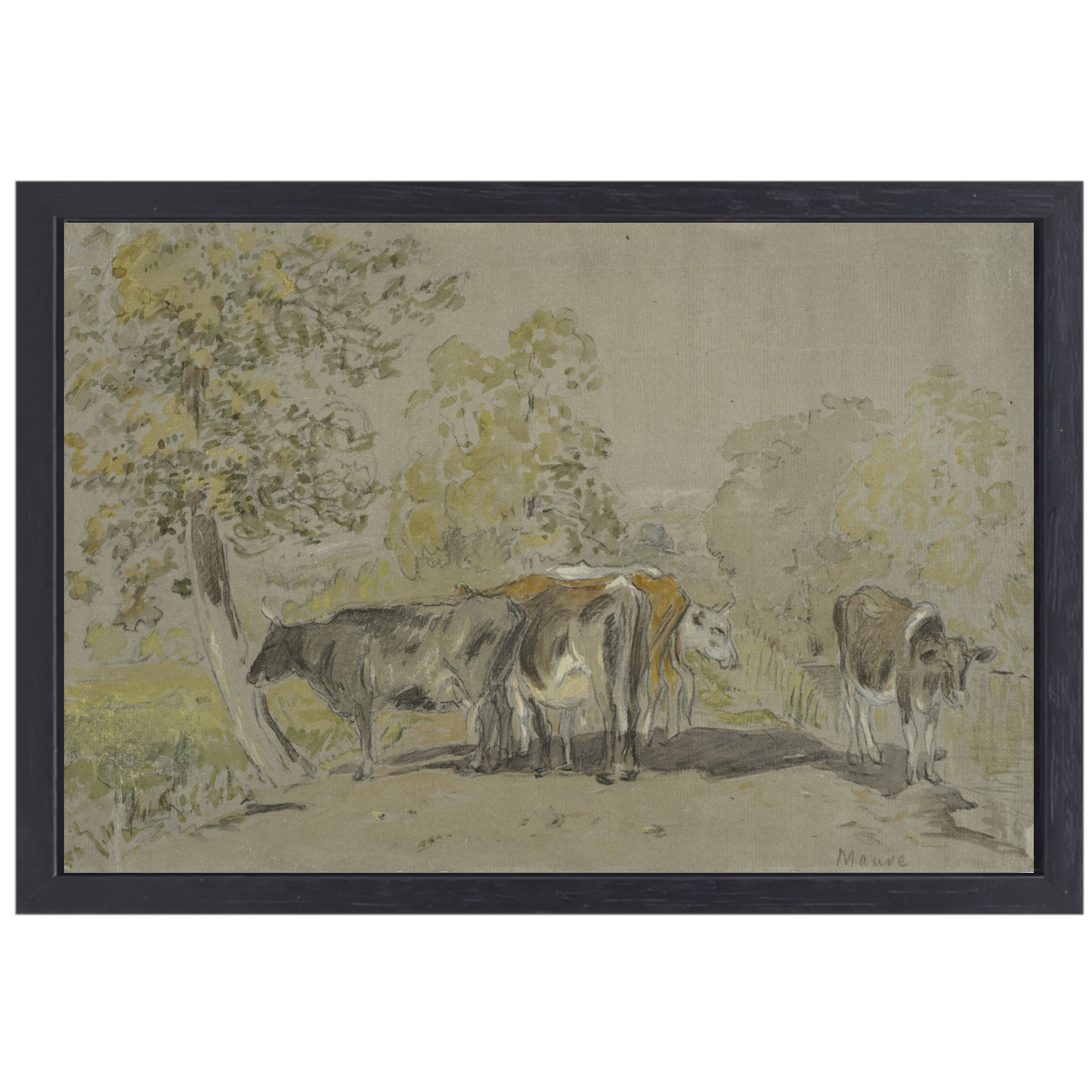 Landschap met vee - Anton Mauve canvas met baklijst
