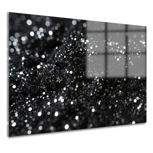 Zwart Zilveren Glitter Textuur Abstract acrylglas