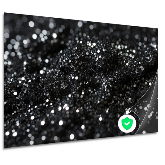 Zwart Zilveren Glitter Textuur Abstract poster