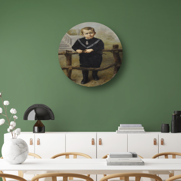 Portret van een kleine jongen - Piet Mondriaan aluminium muurcirkel