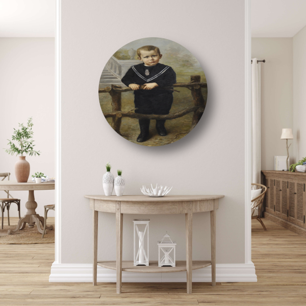 Portret van een kleine jongen - Piet Mondriaan aluminium muurcirkel