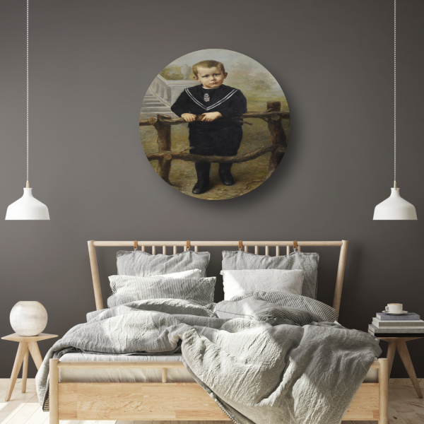 Portret van een kleine jongen - Piet Mondriaan aluminium muurcirkel