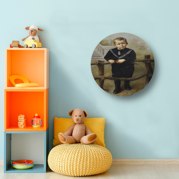 Portret van een kleine jongen - Piet Mondriaan aluminium muurcirkel