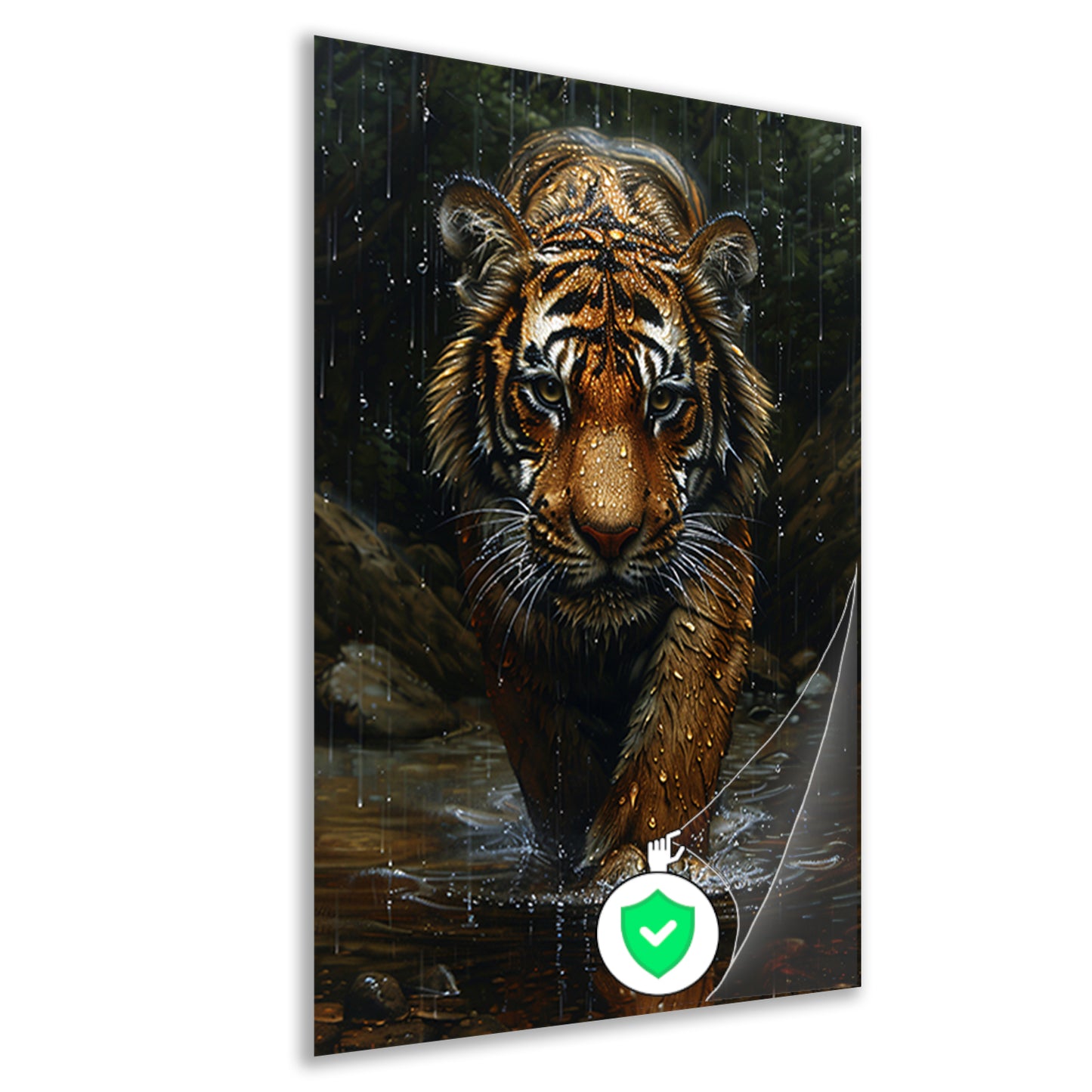 Portret van een Tijger in de Regen poster