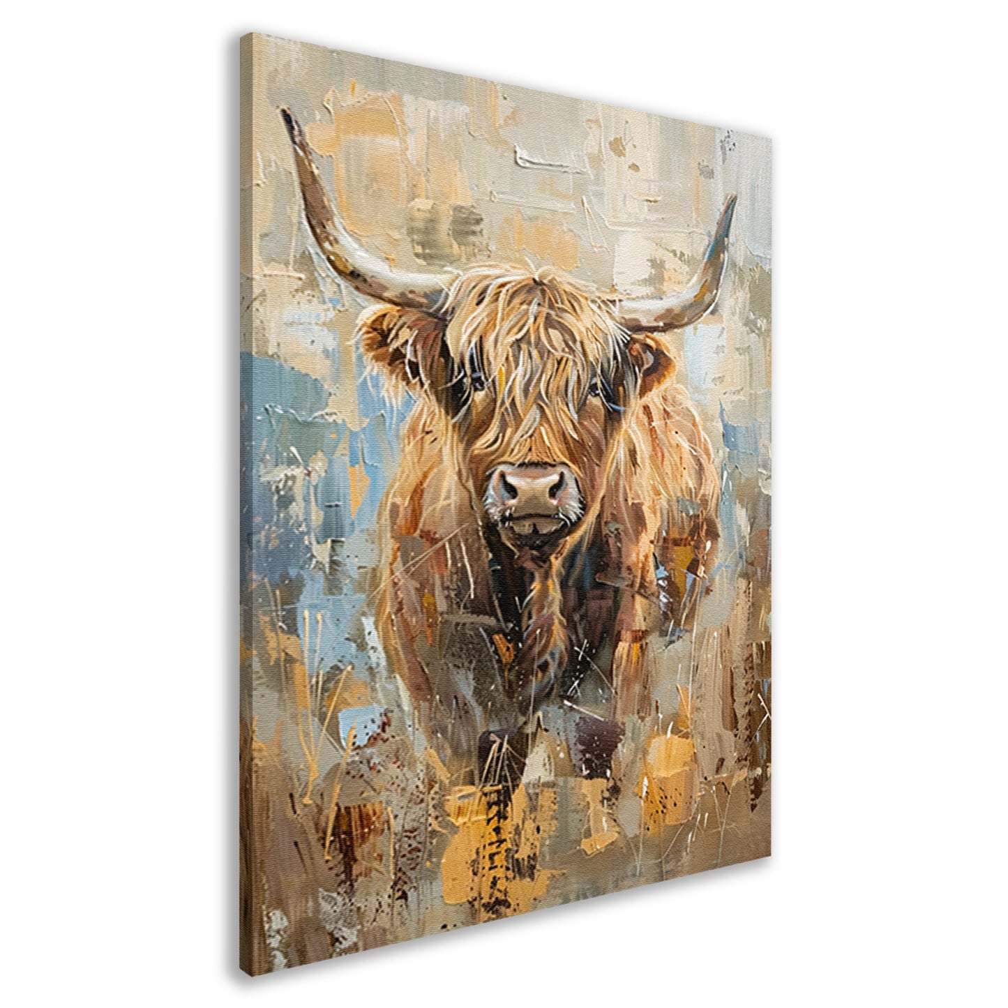 Abstract schilderij van een Schotse hooglander canvas