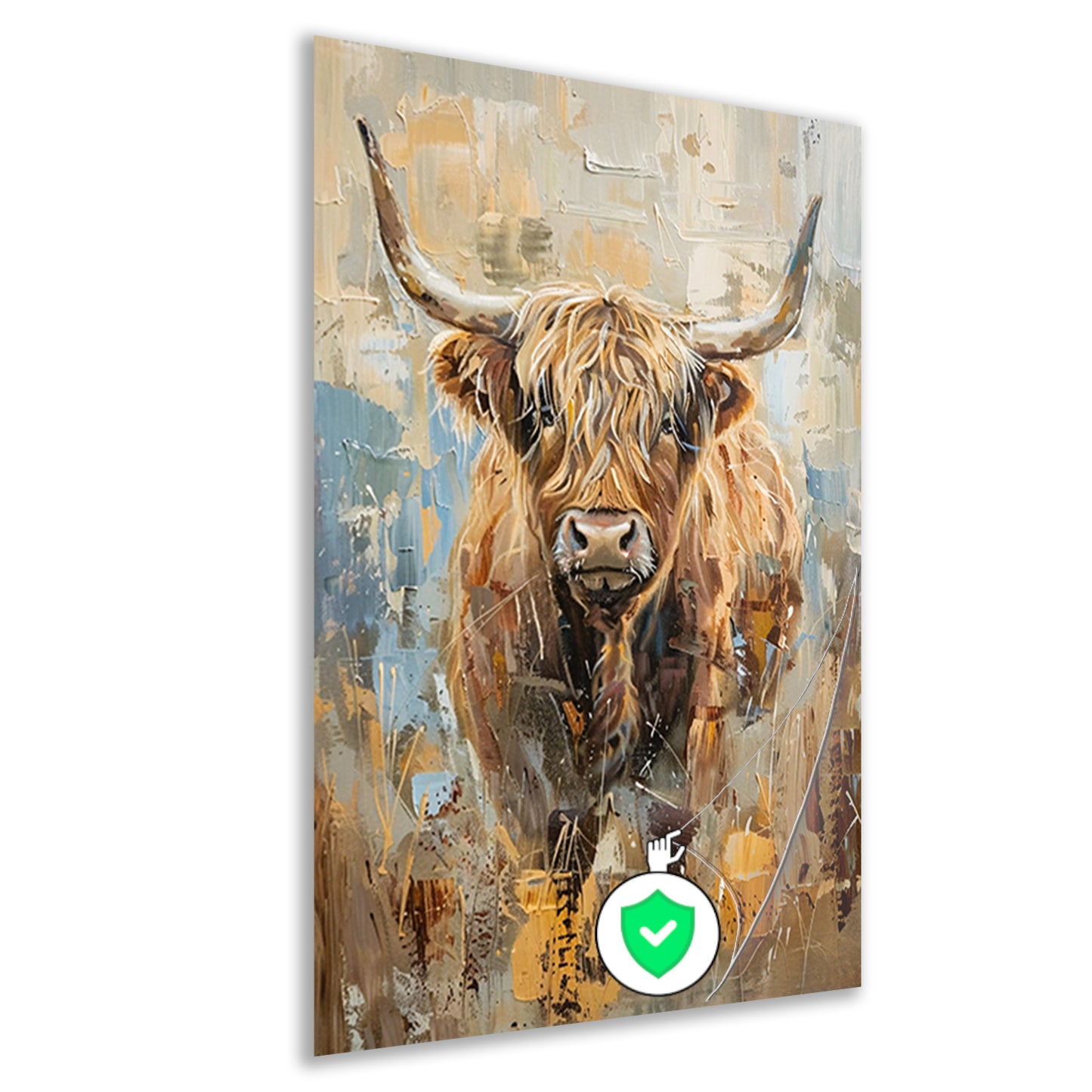 Abstract schilderij van een Schotse hooglander poster