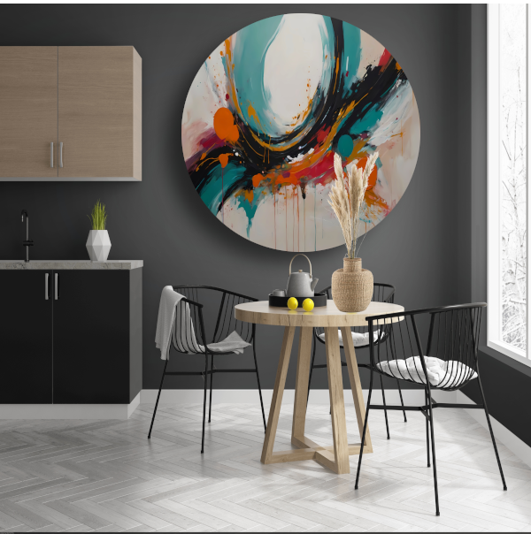 Abstracte Dans van Vorm en Kleur forex muurcirkel