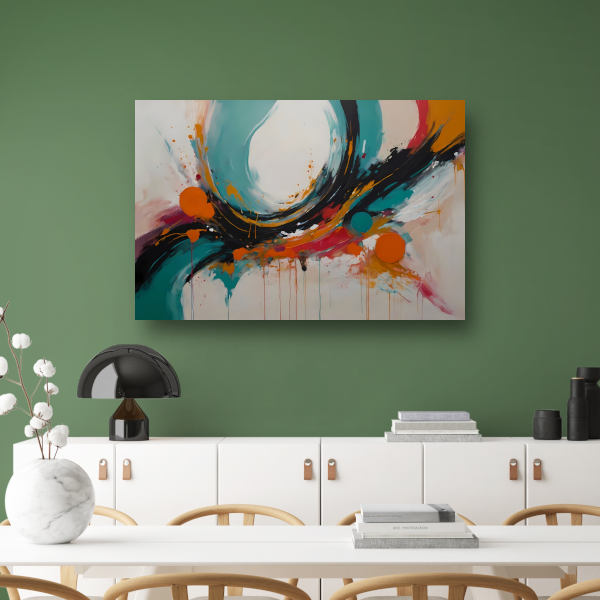 Abstracte Dans van Vorm en Kleur canvas met baklijst