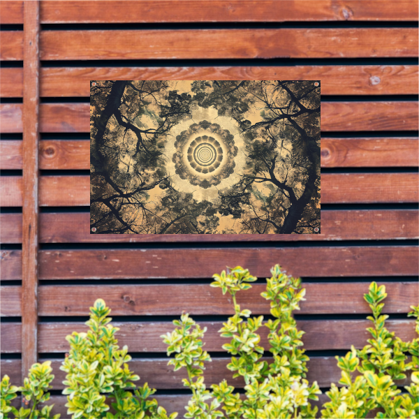 Bomenspiraal in caleidoscoop tuinposter