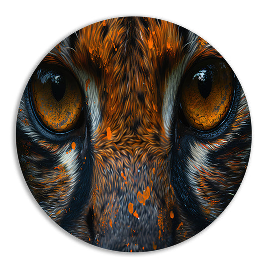 Diepe Ogen Verlicht door Mystieke Kleuren aluminium muurcirkel