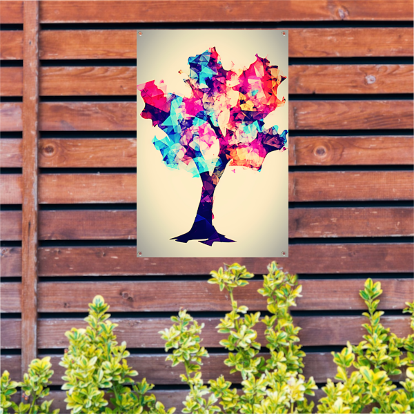 Abstracte Boom met Kleurrijke Bladeren tuinposter