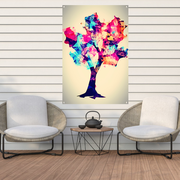 Abstracte Boom met Kleurrijke Bladeren tuinposter