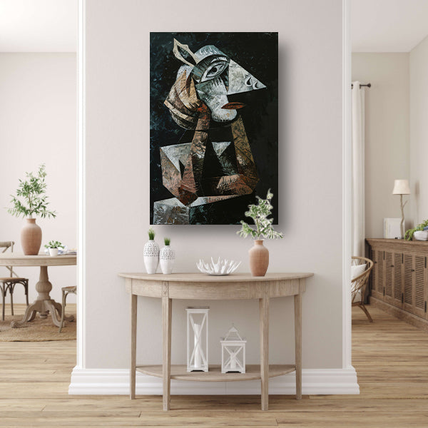 Kubistisch portret van een vrouw acrylglas