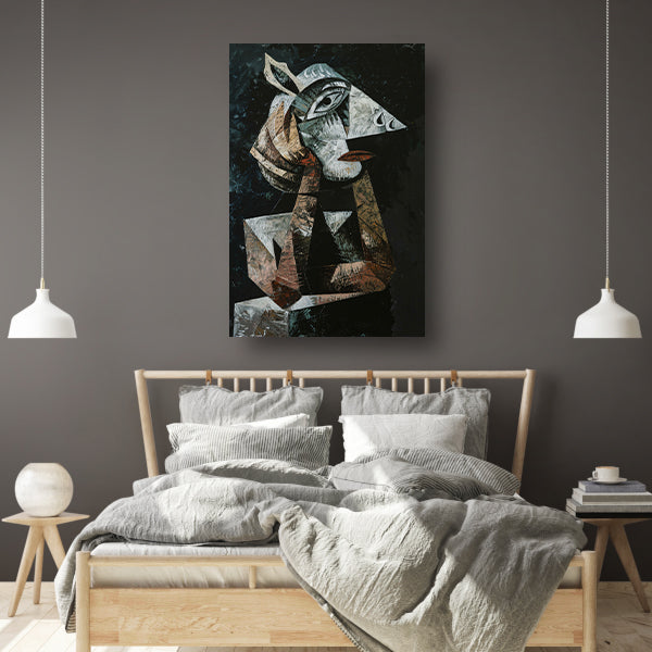 Kubistisch portret van een vrouw acrylglas