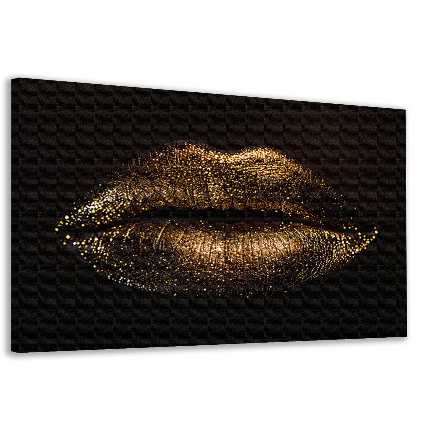 Gouden glitterlippen in close-up portret canvas
