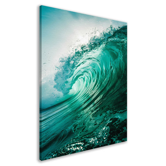 Dynamische oceaan golven met zonlicht canvas