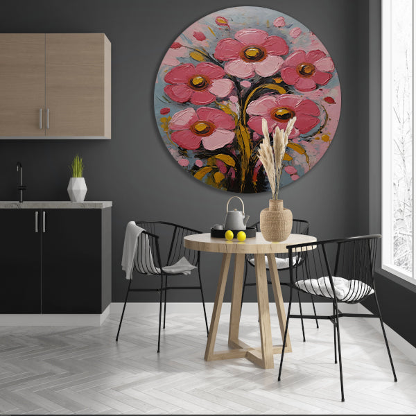 Bloeiende Schoonheid in Moderne Impressionisme aluminium muurcirkel