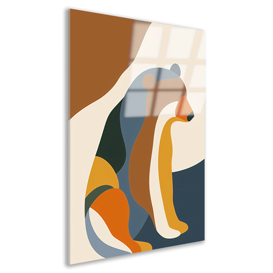Abstracte Beer in Kleurrijke Geometrie acrylglas