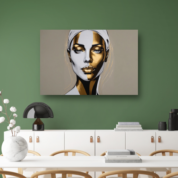 Gouden Accenten op Modern Vrouwelijk Portret acrylglas