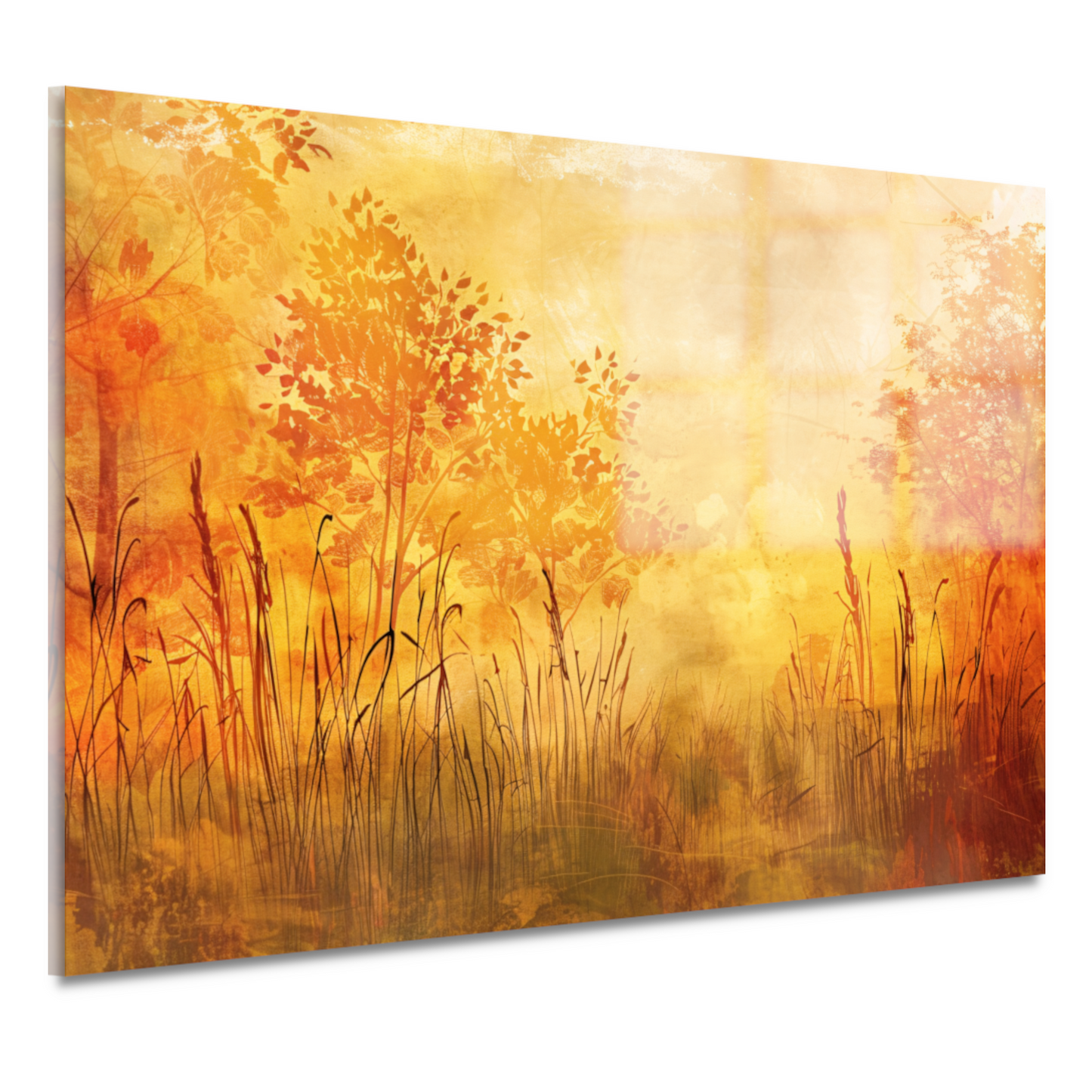 Sepia Herfstsilhouetten in de Natuur acrylglas