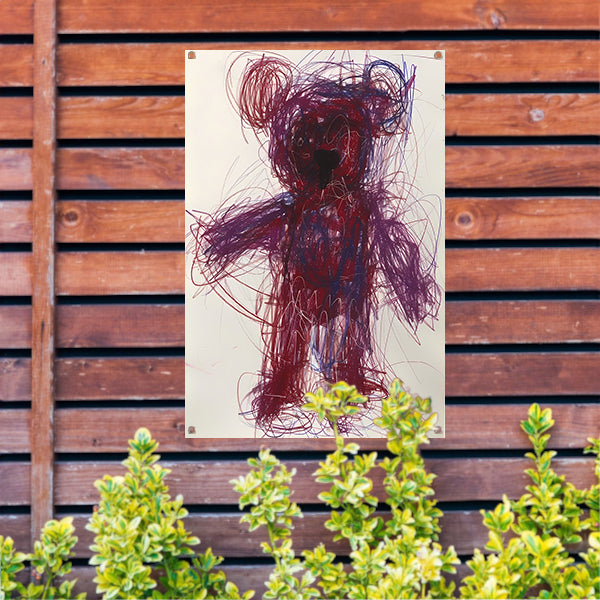 Abstract Kleurrijk van Knuffelbeer tuinposter