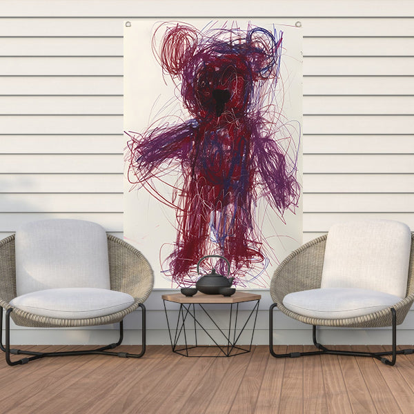 Abstract Kleurrijk van Knuffelbeer tuinposter