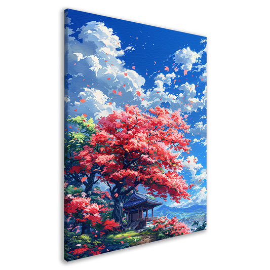 Bloesemparadijs in Japanse tuin canvas