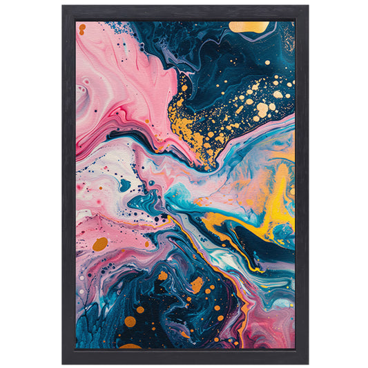 Abstract Explosie van Kleuren op Canvas canvas met baklijst