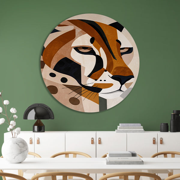 Moderne Art Deco Luipaard in Geometrische Stijl forex muurcirkel