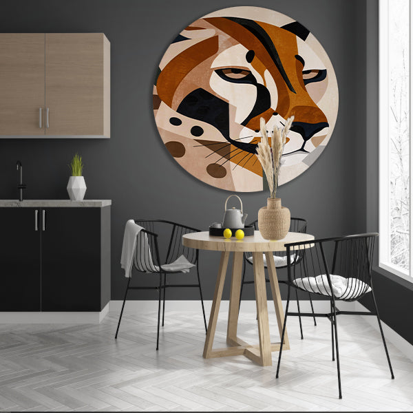 Moderne Art Deco Luipaard in Geometrische Stijl forex muurcirkel