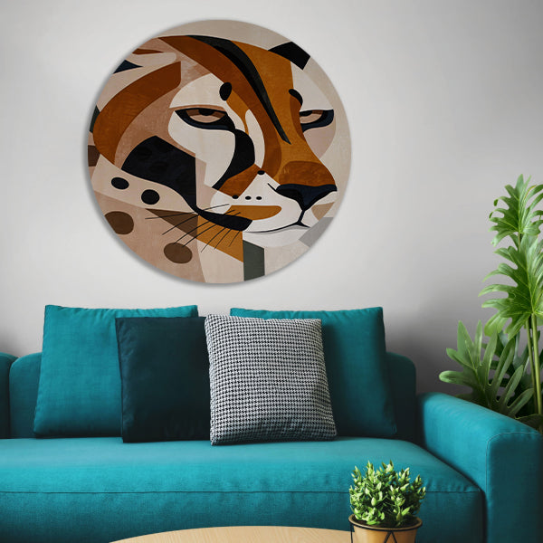 Moderne Art Deco Luipaard in Geometrische Stijl forex muurcirkel