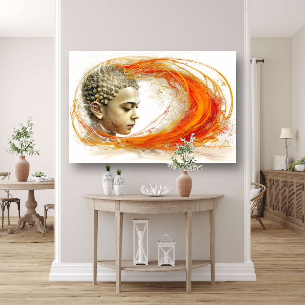 Dynamisch Profiel in Oranje en Geel canvas