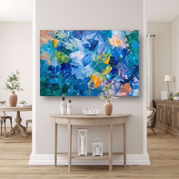 Abstract kleurrijk olieverfschilderij voor moderne ruimtes canvas