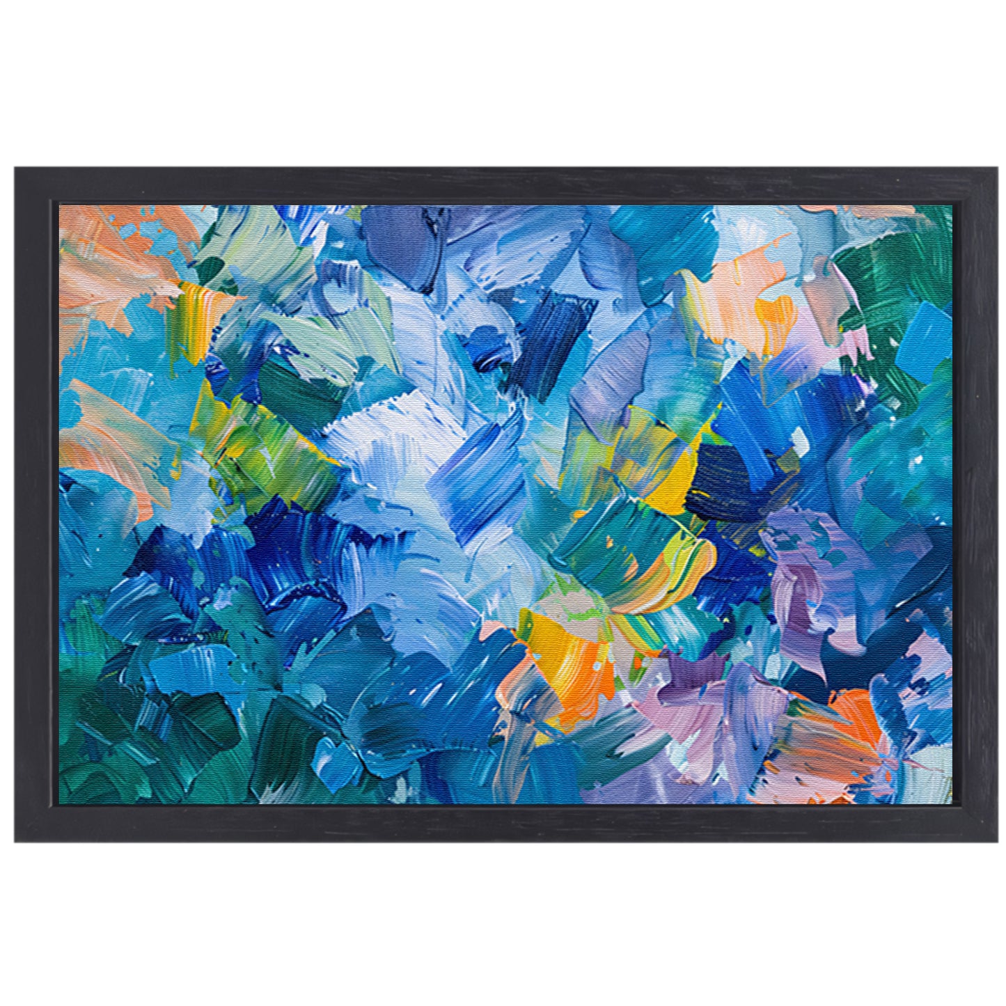 Abstract kleurrijk olieverfschilderij voor moderne ruimtes canvas met baklijst
