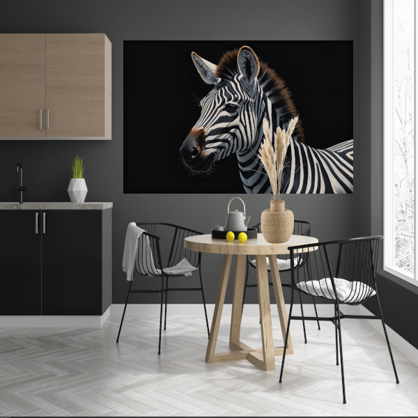Elegante Zebra in Monochrome Majesteit poster