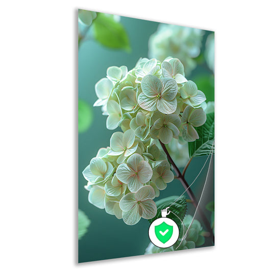 Close-up van Zachtroze Hortensia Bloemen poster
