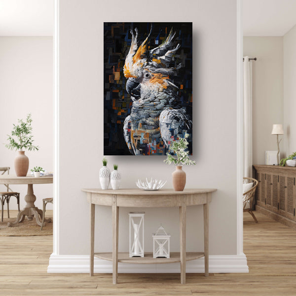 Abstract Portret van een Kleurrijke Kaketoe acrylglas