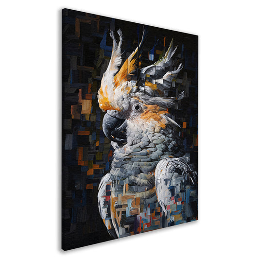 Abstract Portret van een Kleurrijke Kaketoe canvas