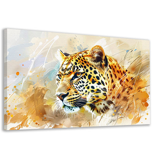Abstract schilderij van een luipaard canvas