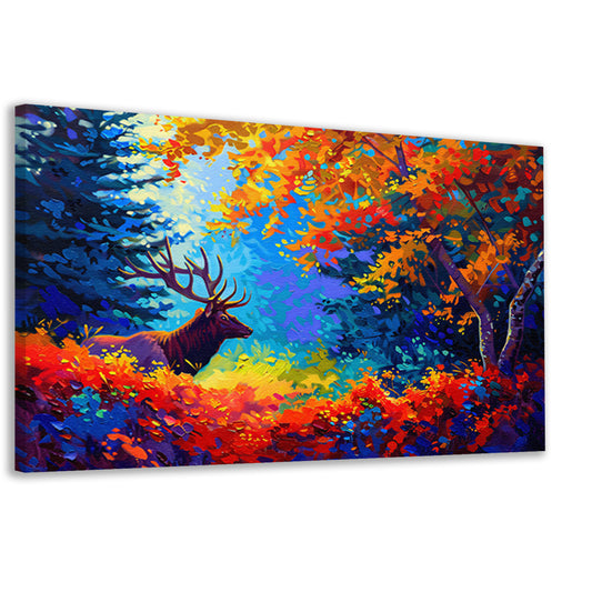 Kleurrijk abstract hert in bos canvas