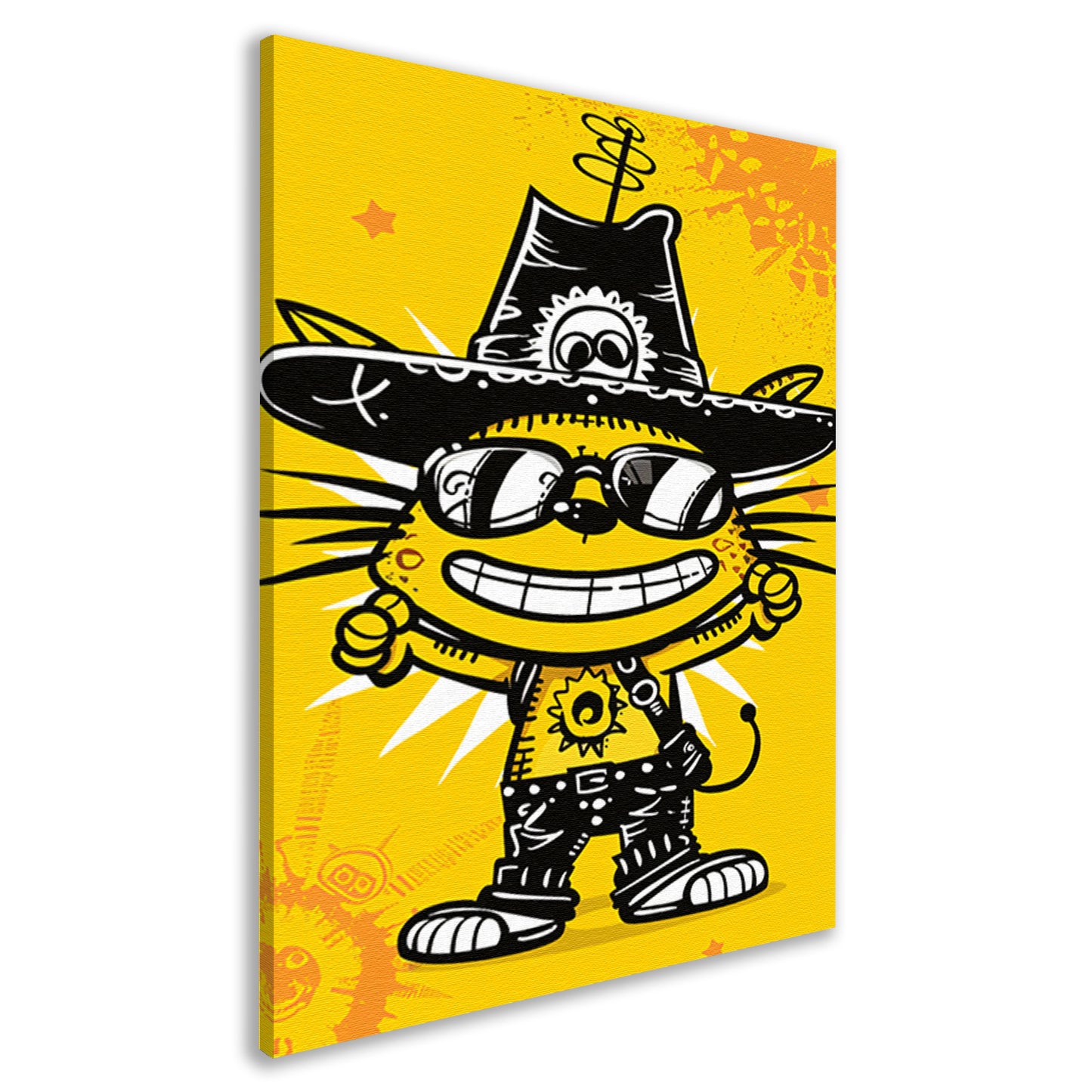 Coole Graffiti Kat met Zonnebril canvas