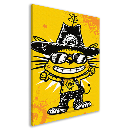 Coole Graffiti Kat met Zonnebril canvas